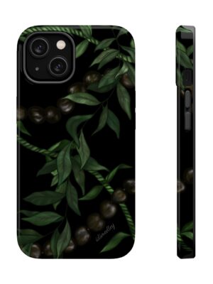 Kukui Nut, Maile, Ti Leaf Lei (Black), MAGSAFE